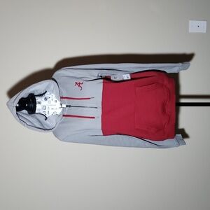 Alabama Crimson Tide Aidan Lightweight Half-Zip Hooded Gray/Crimson Pullover Top